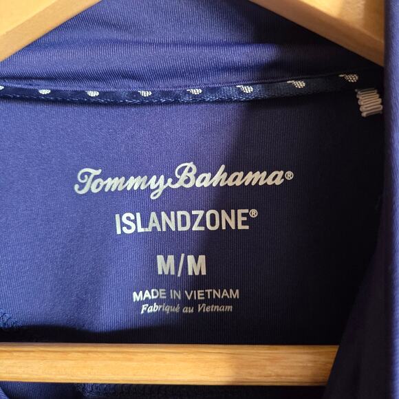 Tommy Bahama Aubrey Top Islandzone Half Zip Navy Golf Gym Medium Mock Neck Shirt - Picture 4 of 6